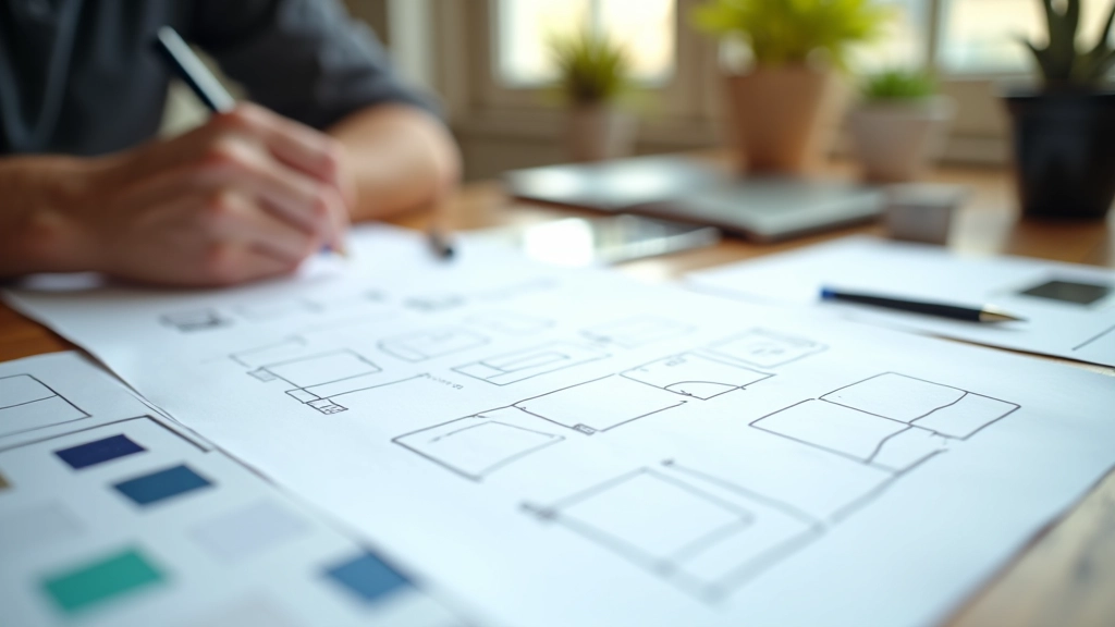 Responsive design planning process with wireframes and sketches showing mobile-first design thinking